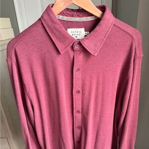 The Normal Brand Maroon Casual Button Down Shirt